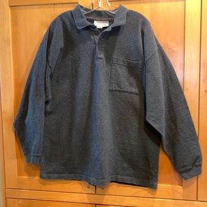 Field Gear Mens long sleeve polo shirt. Dark gray, XL. Very good condition